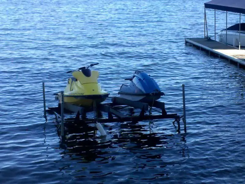 Jet ski lift in the water