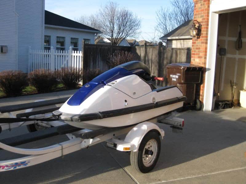 Stand up jet ski on a trailer