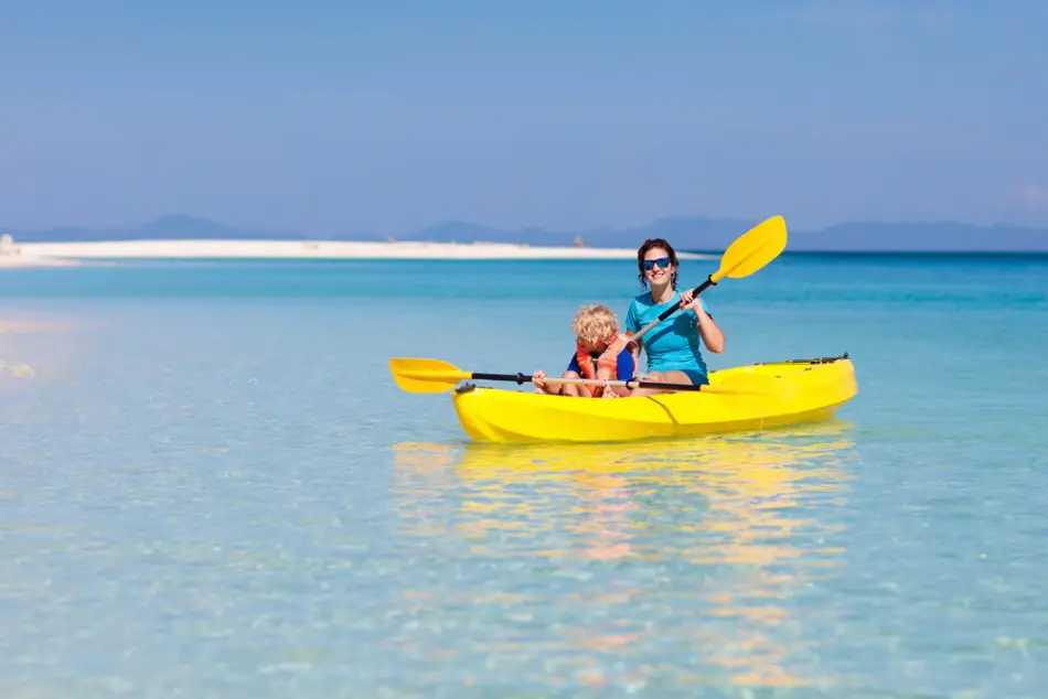 Woman and Child on a Kayak